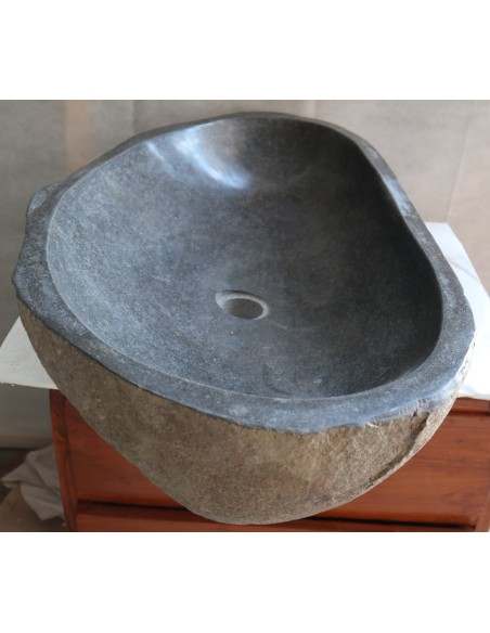 Lavandino in pietra di fiume cm 63x40x15 river stone sasso lavabo sink bagno lav n 57