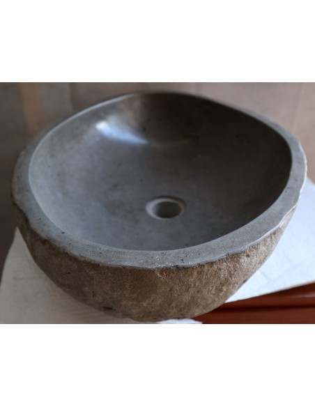 Lavandino pietra di fiume cm 50x39x15 river stone sasso lavabo sink bagno lav-n-58