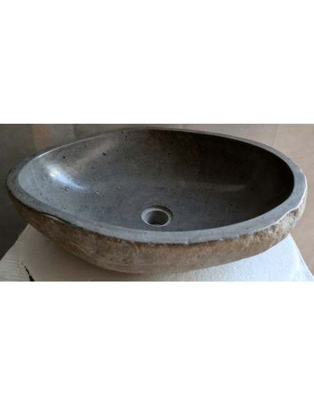 Lavandino pietra di fiume cm 50x39x15 river stone sasso lavabo sink bagno lav-n-58
