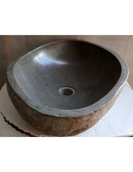 Lavandino pietra di fiume cm 50x39x15 river stone sasso lavabo sink bagno lav-n-58