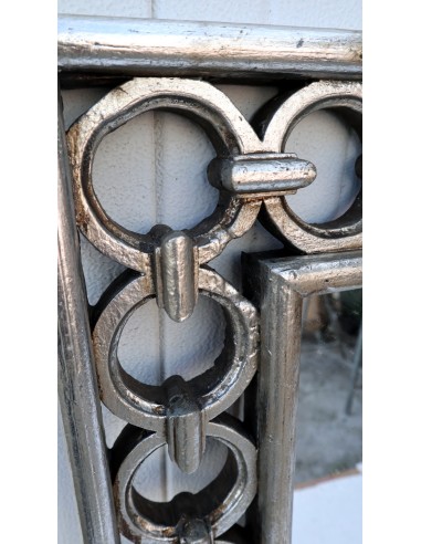 Specchio in legno intarsiato con cerchi cm...