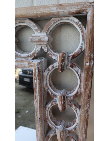 Specchio in legno intarsiato con cerchi cm...