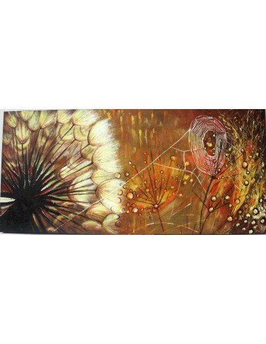 Quadro dipinto floreale astratto oro cm 150x70...