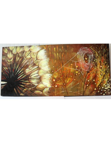 Quadro dipinto floreale astratto oro cm 150x70...