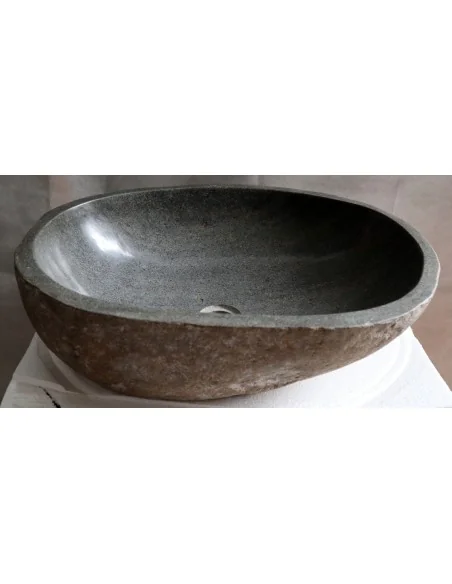 Lavandino in pietra di fiume cm 52x40x15 river stone sasso lavabo sink bagno lav n 61