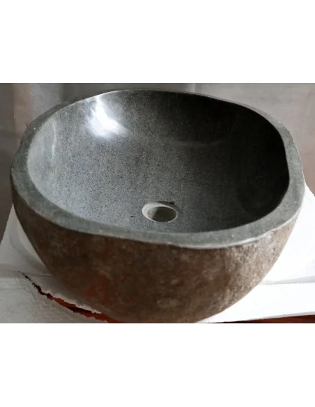 Lavandino in pietra di fiume cm 52x40x15 river stone sasso lavabo sink bagno lav n 61