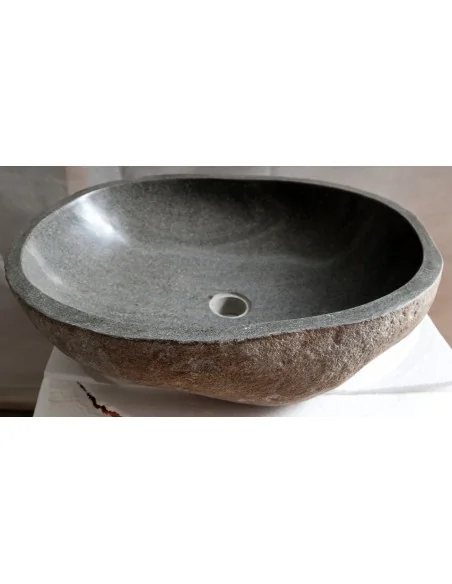 Lavandino in pietra di fiume cm 52x40x15 river stone sasso lavabo sink bagno lav n 61