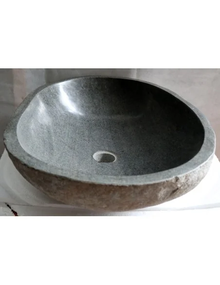 Lavandino in pietra di fiume cm 52x40x15 river stone sasso lavabo sink bagno lav n 61