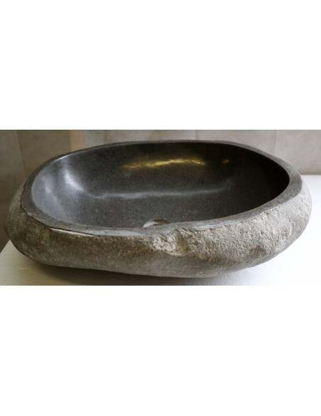 Lavandino pietra di fiume cm 58x43x15 river stone sasso lavabo sink bagno lav n 63