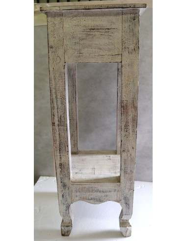 Alzata comodino in legno color bianco decapato...