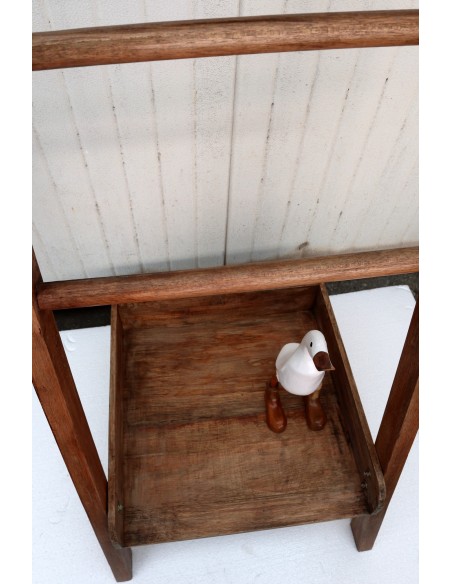 Scala contenitore in legno di teak naturale cm 50x5x180h bagno toilette