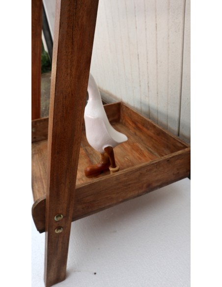 Scala contenitore in legno di teak naturale cm 50x5x180h bagno toilette