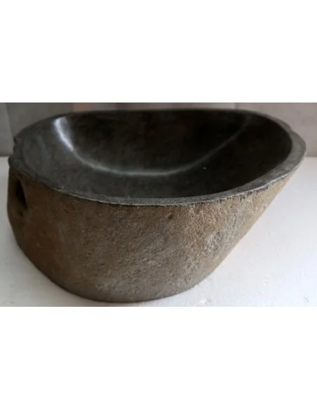 Lavandino pietra di fiume cm 47x40x15 river stone sasso lavabo sink bagno lav n 66