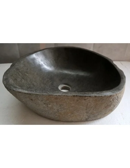 Lavandino pietra di fiume cm 47x40x15 river stone sasso lavabo sink bagno lav n 66