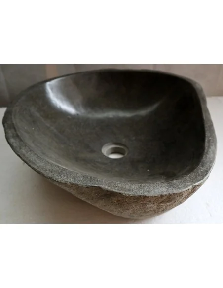 Lavandino pietra di fiume cm 47x40x15 river stone sasso lavabo sink bagno lav n 66