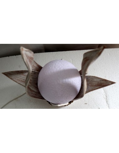 Lampada abatjour in cocco con sfera di cotone...