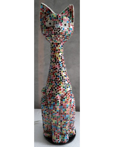 Lampada abatjour gatto cm 60 in resina e...