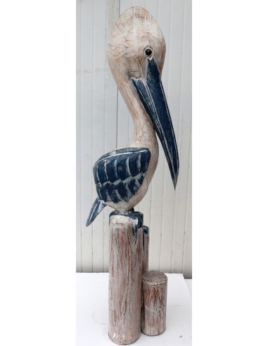 Scultura di un Pellicano in legno da cm...