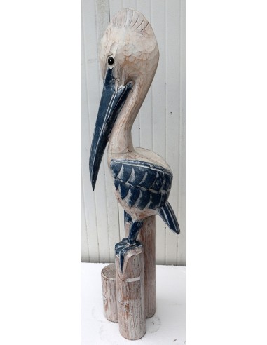 Scultura di un Pellicano in legno da cm...