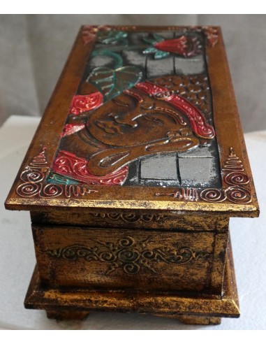 Baule cassapanca in legno di Albesia con volto...