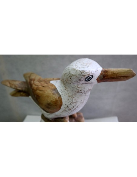 Scultura di Gabbiano in legno da cm 48x20x40 gabbiano dipinto medio
