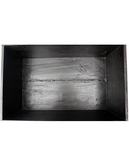 Baule cassapanca in legno di albesia con volto di Buddha color oro cm 60x40x35