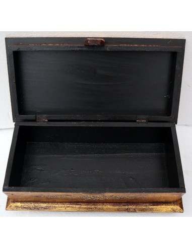 Baule cassapanca in legno di Albesia con volto...