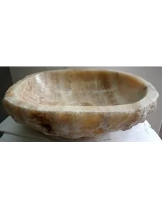 Lavandino in onice marrone miele pietra cm 51x41x15 2