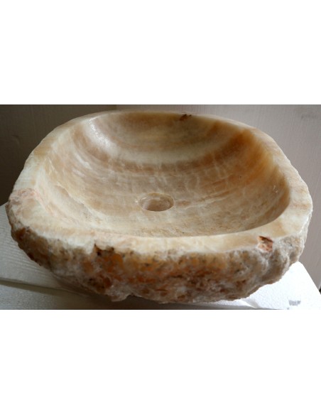 Lavandino in onice marrone miele pietra cm 51x41x15