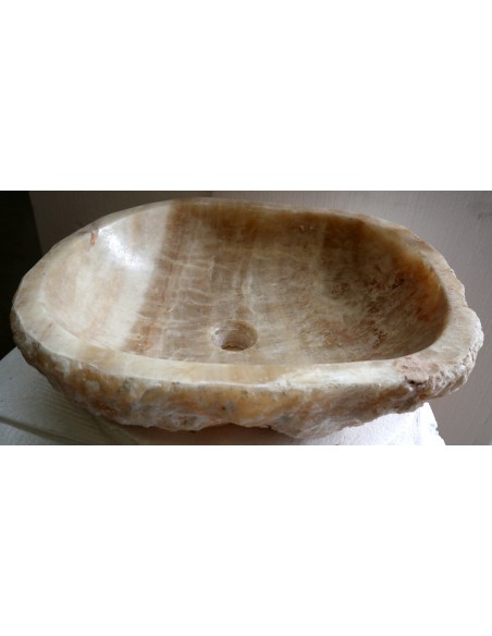 Lavandino in onice marrone miele pietra cm 51x41x15
