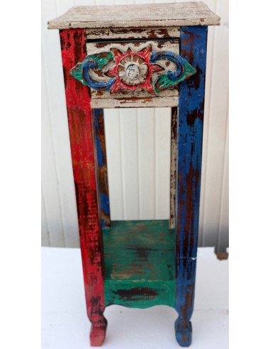 Alzata comodino in legno multicolor con...