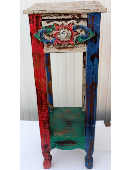 Alzata comodino in legno multicolor con cassetto cm 30x30x80h