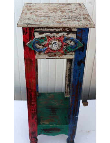 Alzata comodino in legno multicolor con...