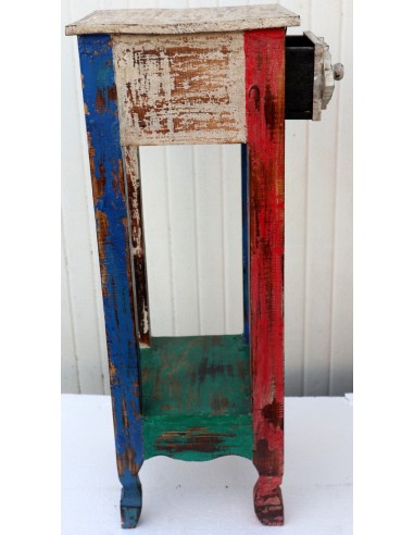 Alzata comodino in legno multicolor con...