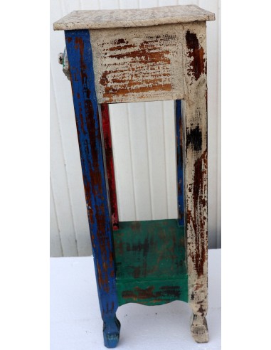Alzata comodino in legno multicolor con...