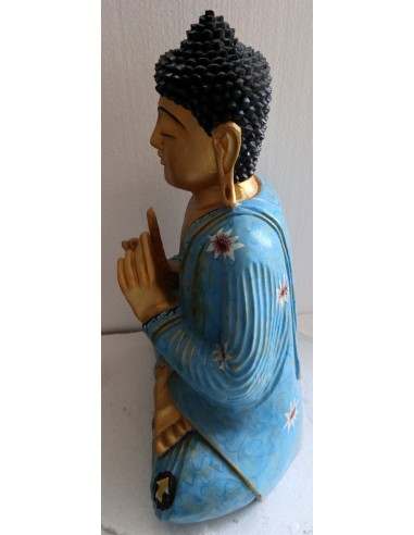 Buddha scultura il legno massello noce indiano...