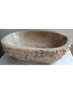 Lavandino in onice marrone miele pietra cm 52x42x15 2