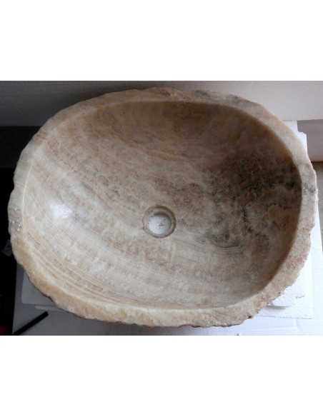 Lavandino in onice marrone miele pietra cm 52x42x15