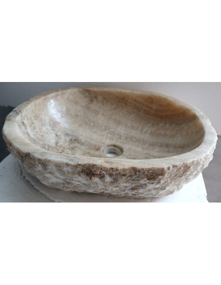 Lavandino in onice marrone miele pietra cm 52x42x15