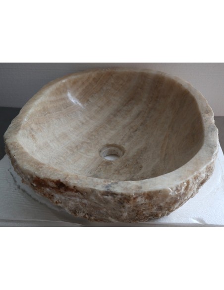 Lavandino in onice marrone miele pietra cm 52x42x15
