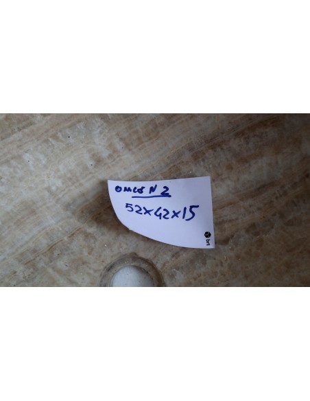 Lavandino in onice marrone miele pietra cm 52x42x15