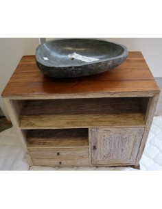 Mobile bagno con anta e cassetti bicolor da cm 90x50x78h 2