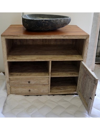 Mobile bagno con anta e cassetti bicolor da cm...