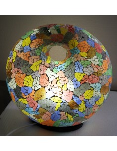 Lampada da tavolo sferica a ciambella in resina e mosaico...