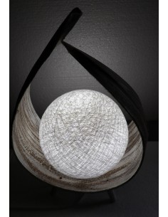 Lampada abatjour in foglia di cocco chiusa bianca... 2