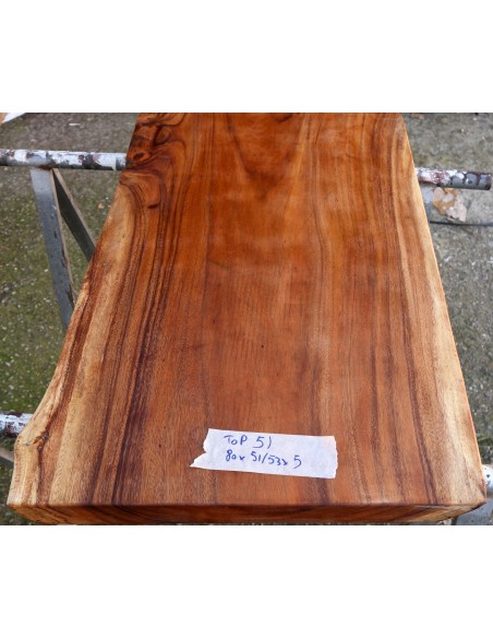 Piano in legno top massello suar o noce indiano per bagno cm 80x52/53x5h tavola n. 5