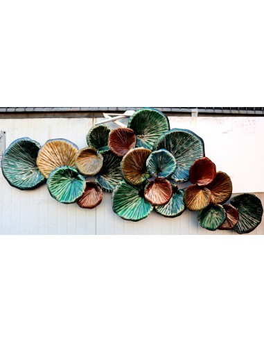 Pannello in metallo floreale edera in foglie...