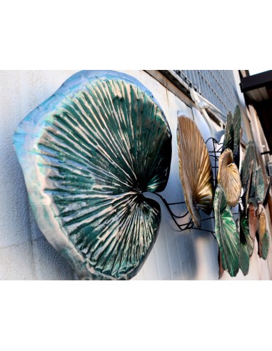 Pannello in metallo floreale edera in foglie...