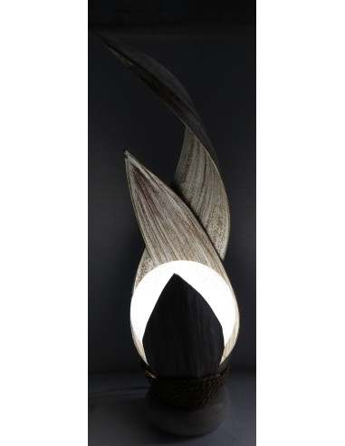 Lampada abatjour in foglie di cocco bianche...