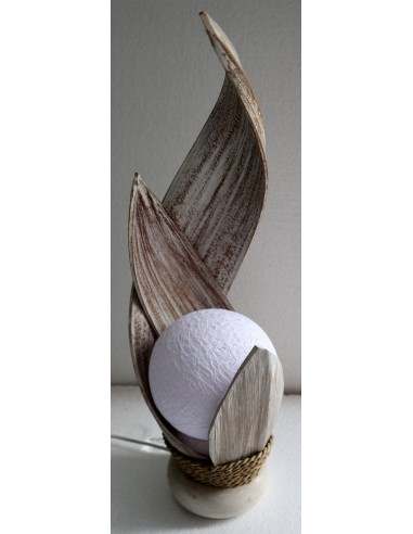 Lampada abatjour in foglie di cocco bianche...